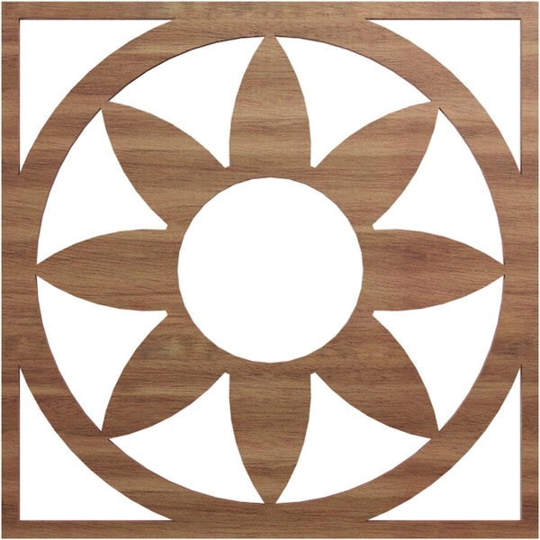 Ekena Millwork Blume Wood Fretwork Pierced Ceiling Medallion, Walnut, 16"OD x 5 1/2"ID x 3/8"T CMWP16X16X0375BLWA - main
